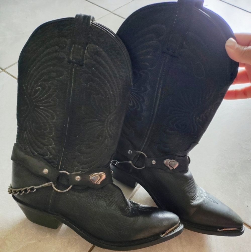Black Western Cowboy Boots 7.5